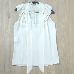 Michael Kors Collection Cream Ruffle Blouse